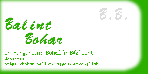 balint bohar business card